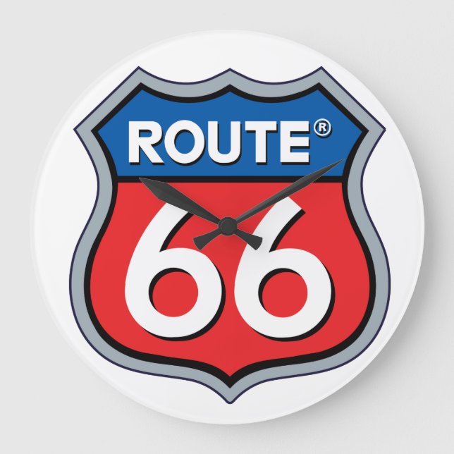 Route 66 Logo Large Clock (Front)
