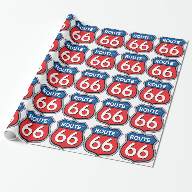 Route 66 Logo Wrapping Paper (Unrolled)