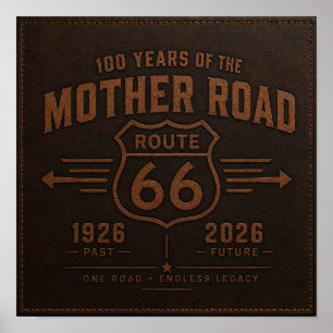 route 66 Man Cave Centennial Garage Art Poster