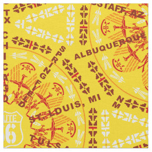 Route 66 Medallion In Golden Yellow Fabric
