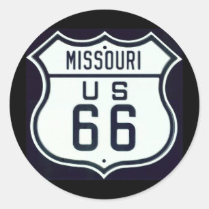 Route 66 Missouri Classic Round Sticker