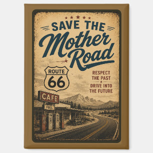 Route 66 Mother Road Vintage Roadside Americana Magnet