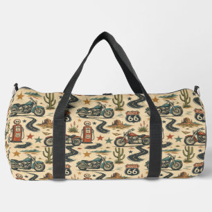 Route 66 Motorcycle Weekender Travel Americana Duffle Bag