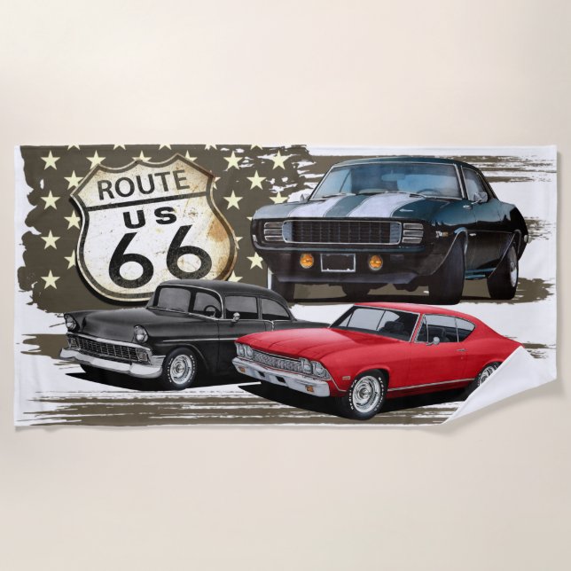 Route 66 Muscle Beach Towel (Front)