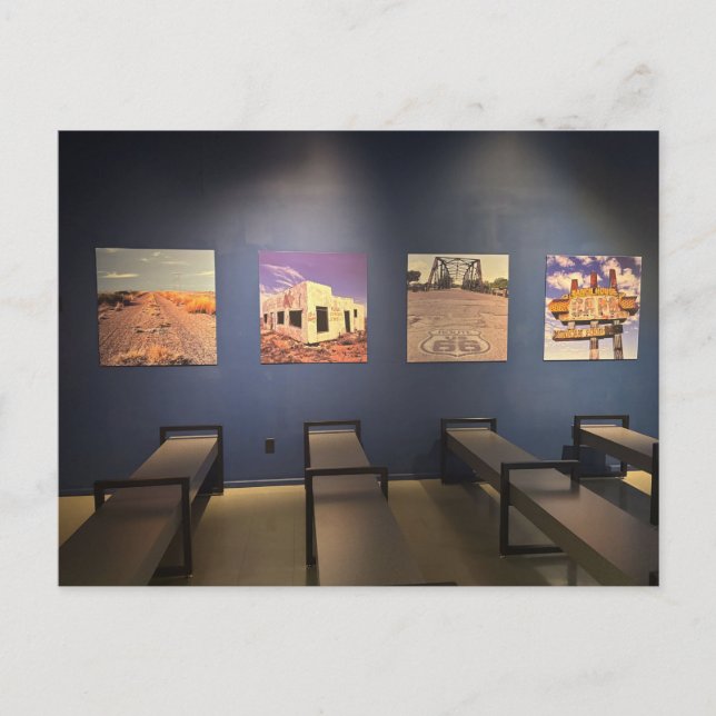 Route 66 Museum Exhibit Wall Postcard (Front)