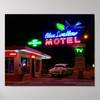 Route 66 Neon | Blue Swallow Motel | Tucumcari, NM Poster