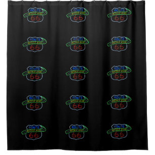 Route 66 Neon Sign Shower Curtain