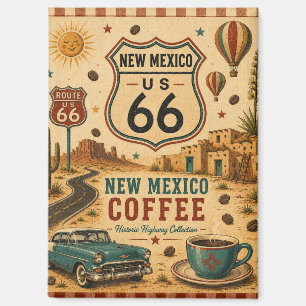 route 66 New Mexico Coffee Fridge Art Magnet