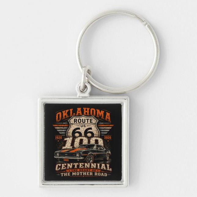 Route 66 Oklahoma Driver Keepsake Key Ring (Front)