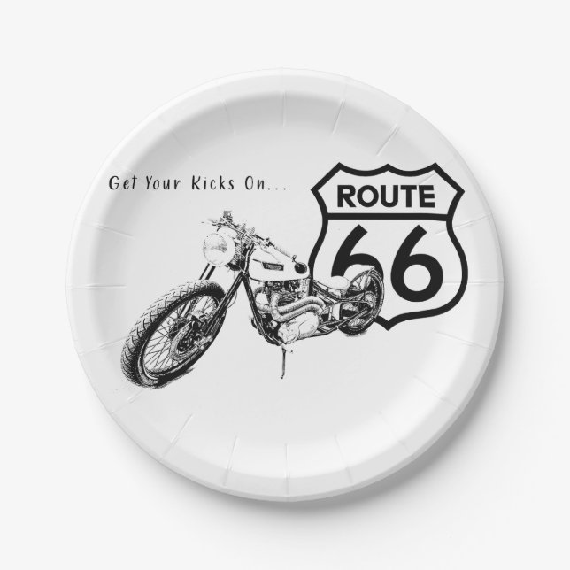 Route 66 Paper Plate (Front)