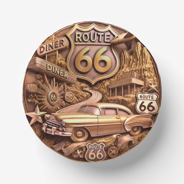 Route 66 paper plate (Front)