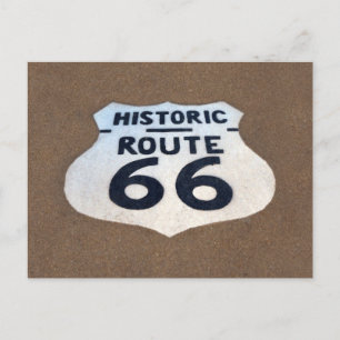 Route 66 Pavement Sign, Springfield, Illinois Postcard