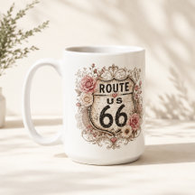 Route 66 Pink Floral Morning Road Trip