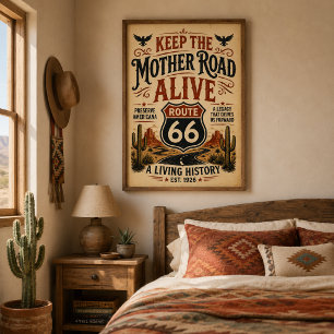 route 66 Preserve Americana Mother Road Legacy Poster