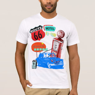 route 66 retro driving tshirt