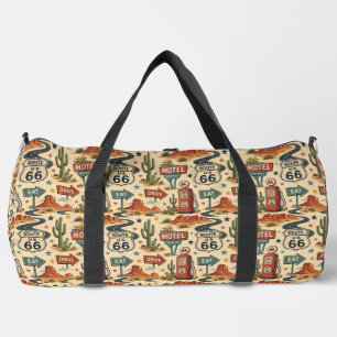 Route 66 Retro Motel Travel Weekender Style Duffle Bag