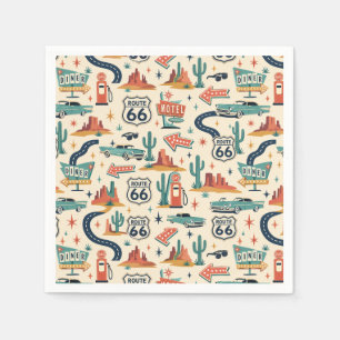 Route 66 Retro Party Roadside Flair Napkin