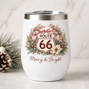 Route 66 Retro Pink Christmas Merry & Bright