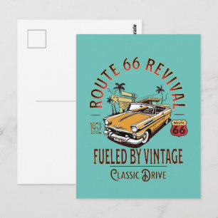 ROUTE 66 REVIVAL - FUELED BY VINTAGE - BEL AIR POSTCARD