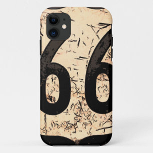 route-66-road-sign art iPhone 11 case