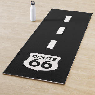Route 66 road sign custom yoga mat design
