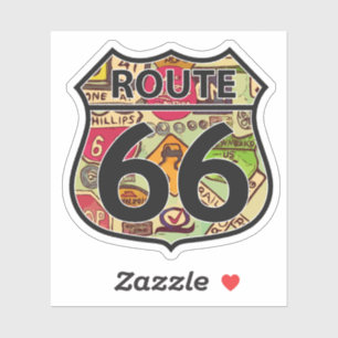 Route 66 road sign shaped
