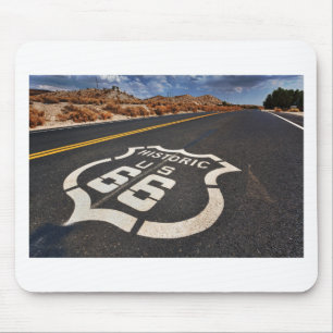 route 66 road sign USA travel hot rod Mouse Pad