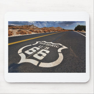route 66 road sign USA travel hot rod Mouse Pad