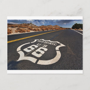 route 66 road sign USA travel hot rod Postcard
