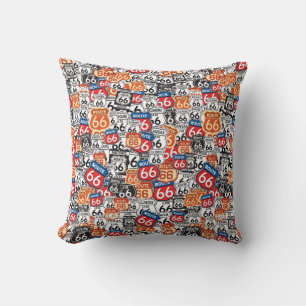 Route 66 Road Signs Cushion