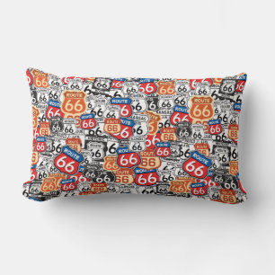 Route 66 Road Signs Lumbar Cushion