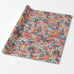 Route 66 Road Signs Wrapping Paper