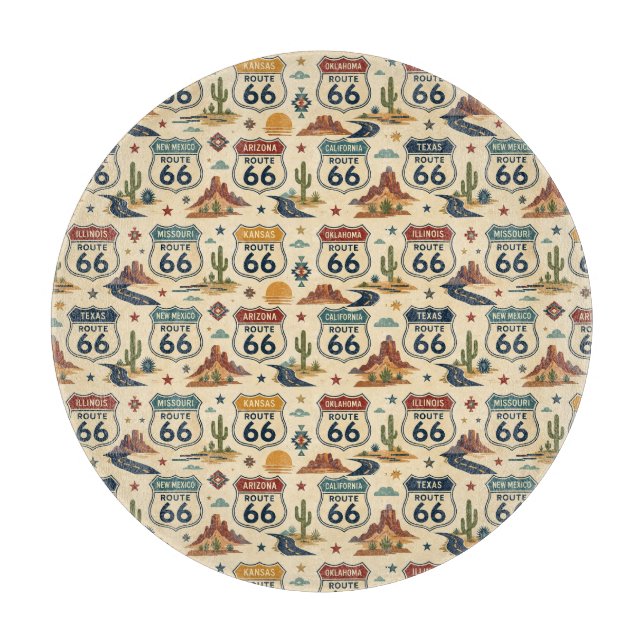 route 66 Roadside Kitchen Prep Decor Cutting Board (Front)