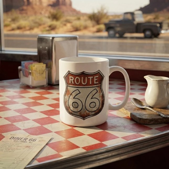 Route 66 Rusty Road Sign Coffee Mug (Creator Uploaded)