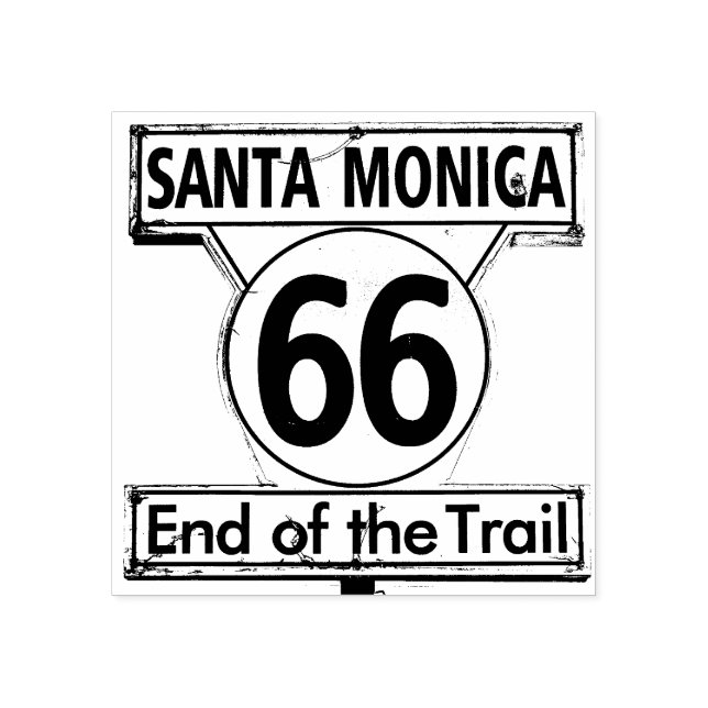 Route 66 Santa Monica End of Trail Rubber Stamp (Imprint)