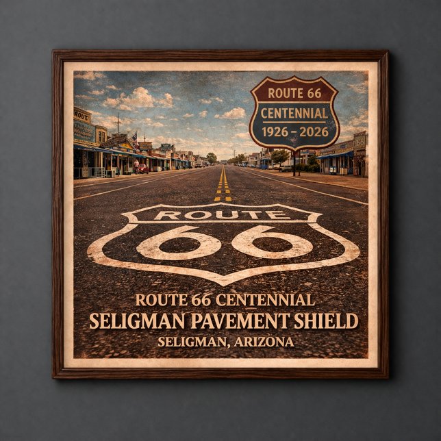 Route 66 Seligman Pavement Shield Poster (Creator Uploaded)