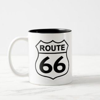 route 66 shield Two-Tone coffee mug
