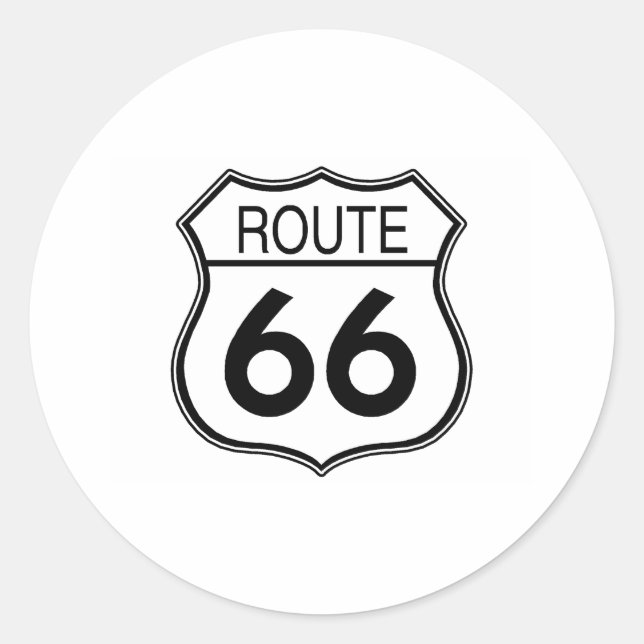 Route 66 Sign Classic Round Sticker (Front)
