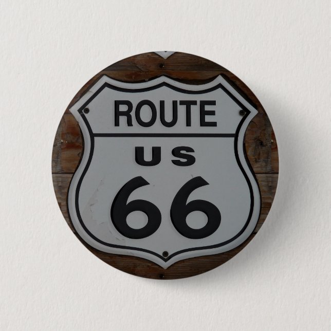 Route 66 sign rustic retro 6 cm round badge (Front)