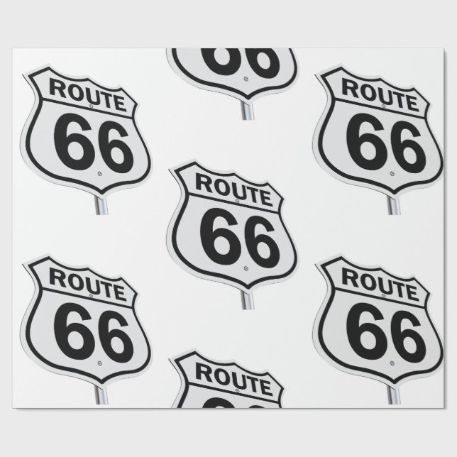 Route 66 Sign Wrapping Paper (Flat)