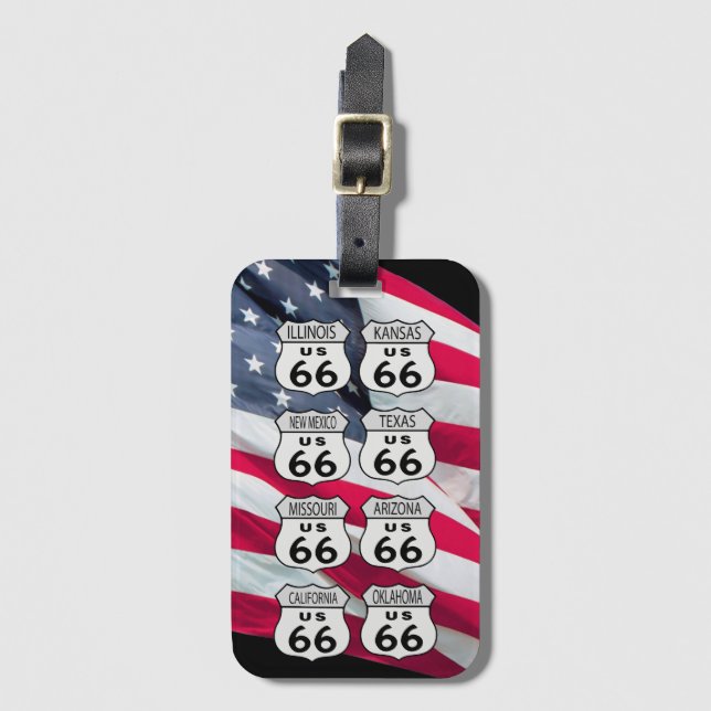 Route 66 States Luggage Tag (Front Vertical)