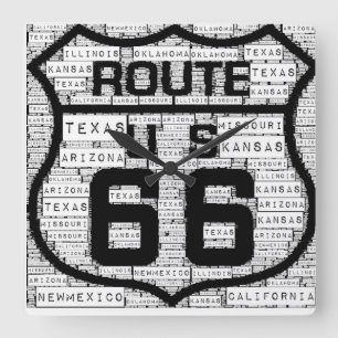 Route 66 States Wall Clock