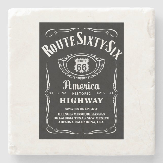 Route 66 stone coaster (Front)