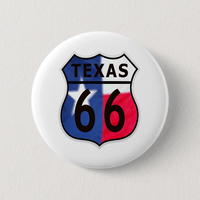 Route 66 Texas Colour 6 Cm Round Badge (Front)