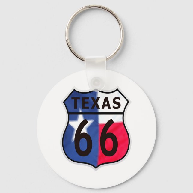 Route 66 Texas Colour Key Ring (Front)