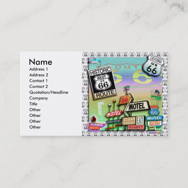 Route 66 - The Mother Road Business Cards (Front)