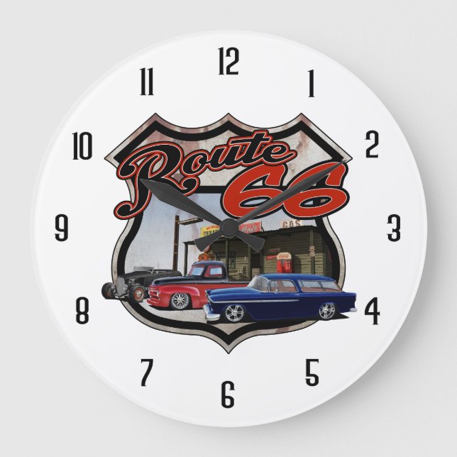 Route 66 Trio Large Clock (Front)