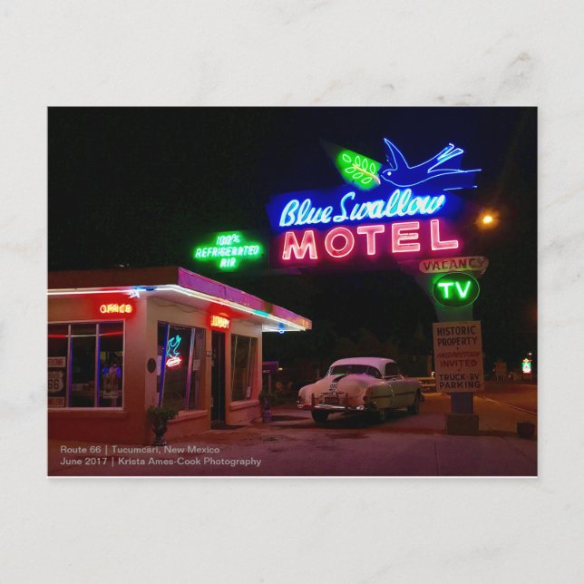 Route 66: Tucumcari, New Mexico Postcard (Front)