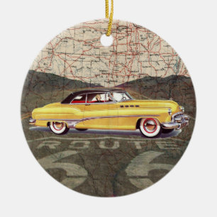 Route 66 Vintage Auto - SRF Ceramic Ornament