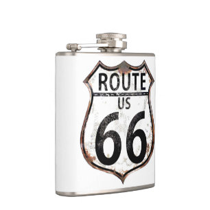 Route 66 Vintage Sign Hip Flask